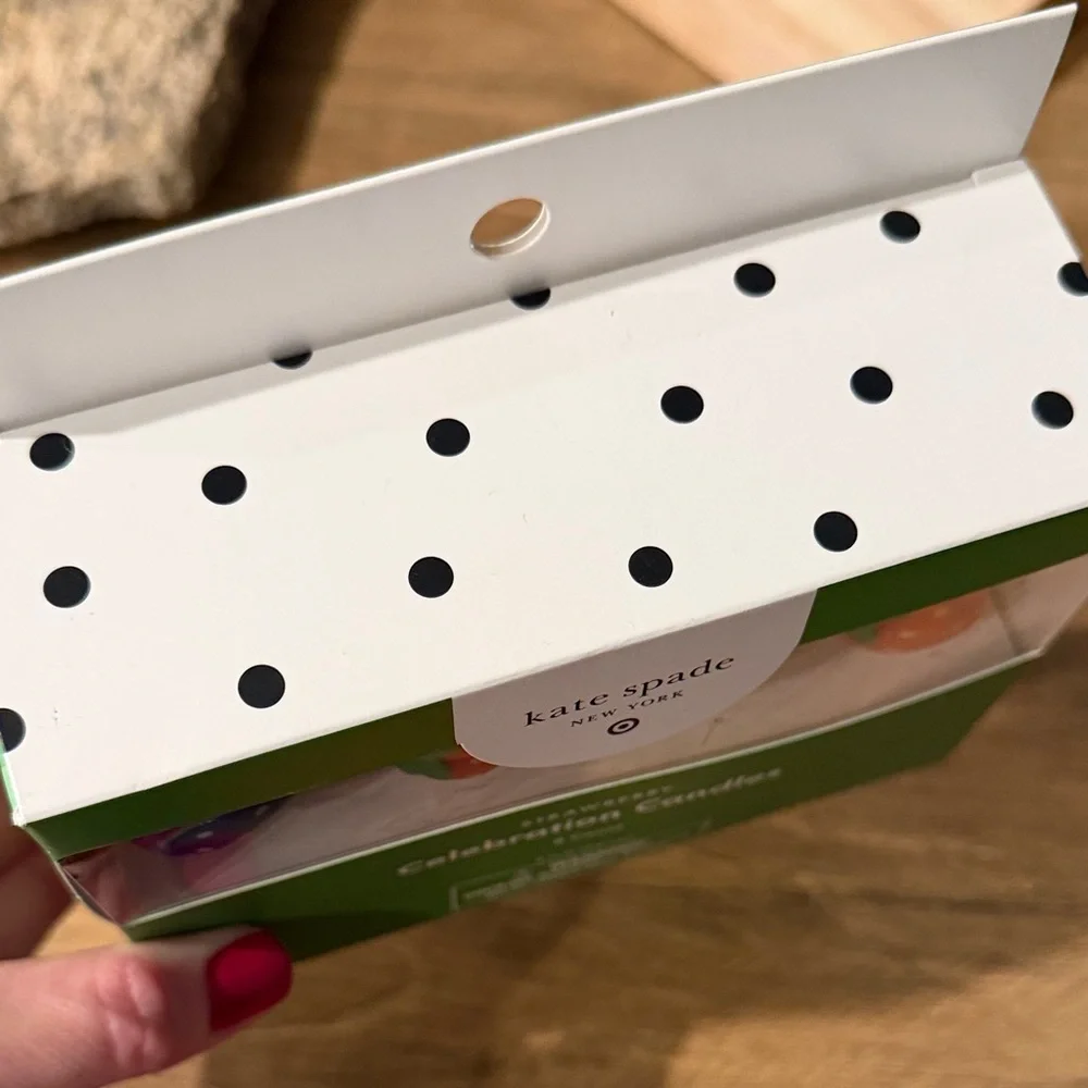 NWT Kate Spade Strawberry Celebration Candles - Red, Blue, Green